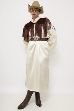 Pala 100% couro marrom western