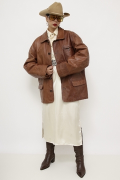 Jaqueta 100% couro london vintage