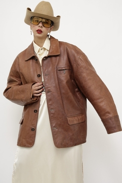 Jaqueta 100% couro london vintage - loja online