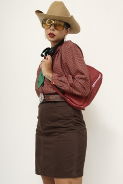 Bolsa ombro vinho fake vintage