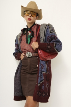 Cardigan ombreira vintage estampado - loja online