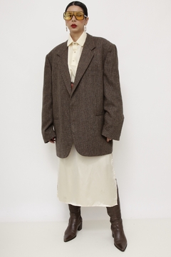 Blazer VIA VENETO xadrez marrom lã - loja online