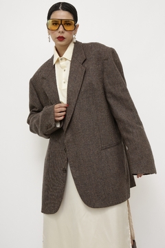 Blazer VIA VENETO xadrez marrom lã na internet