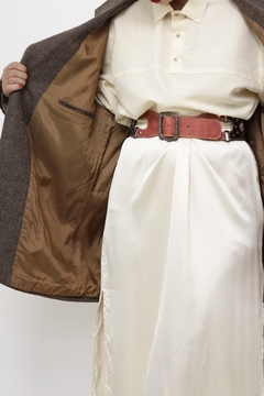 Blazer VIA VENETO xadrez marrom lã