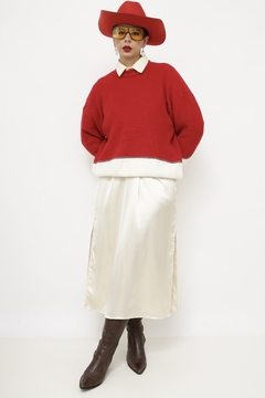 Pulover vermelho off vintage mng bunfante na internet
