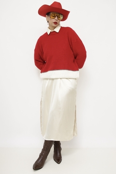 Pulover vermelho off vintage mng bunfante