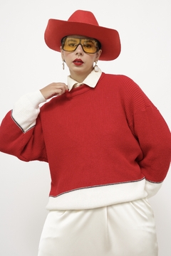 Pulover vermelho off vintage mng bunfante