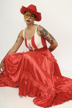Maio listras vermelho branco vintage