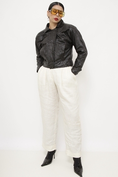 Jaqueta couro cropped forrada - comprar online