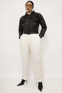 Jaqueta couro cropped forrada - comprar online