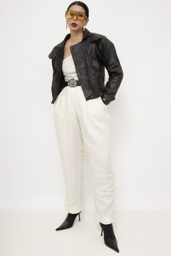 Jaqueta couro cropped forrada - comprar online