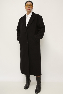 Sobretudo preto forrado vintage
