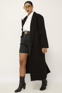 Sobretudo preto forrado vintage - comprar online