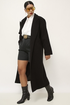 Sobretudo preto forrado vintage - comprar online