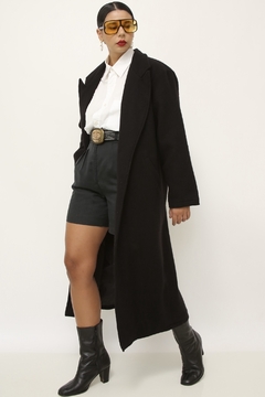 Sobretudo preto forrado vintage - loja online
