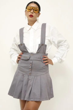 Salopete cinza vintage pochete - comprar online