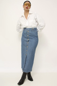 Saia midi jeans vintage