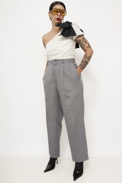 Calça cinza YSL alfaiataria vintage - Capichó Brechó