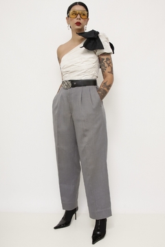 Calça cinza YSL alfaiataria vintage - Capichó Brechó