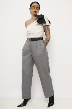 Calça cinza YSL alfaiataria vintage