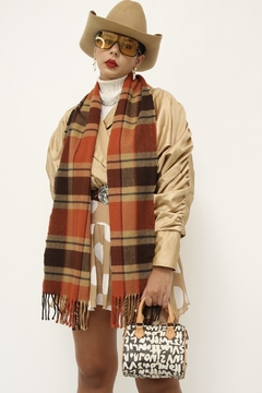 Cachecol xadrez vermelho vintage - comprar online