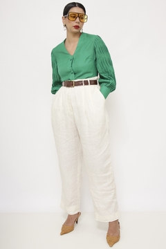Camisa verde maga bufante MARIE CLAIRE