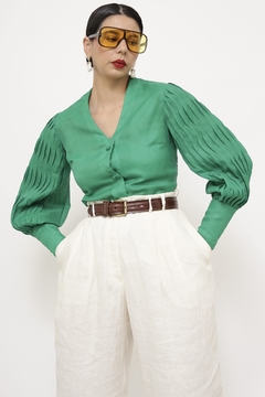 Camisa verde maga bufante MARIE CLAIRE na internet