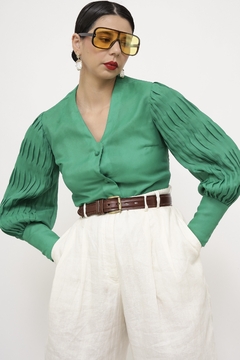 Camisa verde maga bufante MARIE CLAIRE