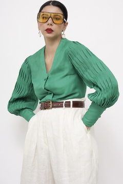 Camisa verde maga bufante MARIE CLAIRE na internet