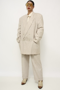 Conjunto bege alfaiataria BLAZER + CALÇA - Capichó Brechó