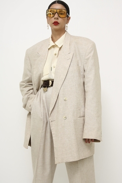 Conjunto bege alfaiataria BLAZER + CALÇA - Capichó Brechó