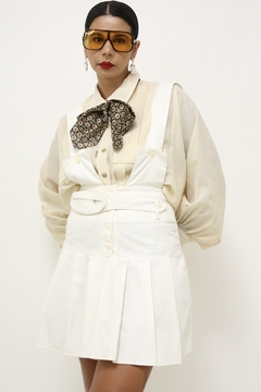 Salopete creme vintage pochete - Capichó Brechó