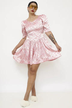 Imagem do Vestido rosa acetinada 80´s curto