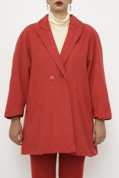 Blazer vermelho forrado longo vintage