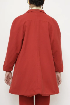 Blazer vermelho forrado longo vintage - loja online