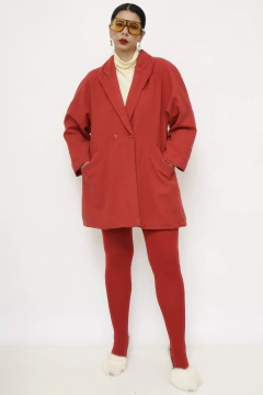 Blazer vermelho forrado longo vintage - comprar online