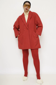 Blazer vermelho forrado longo vintage na internet