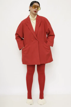 Blazer vermelho forrado longo vintage