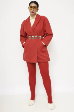 Imagem do Blazer vermelho forrado longo vintage