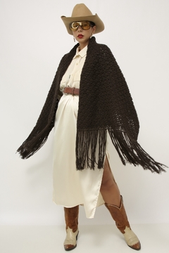 Cachecol marrom tricot grosso - loja online