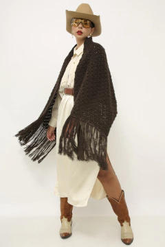 Imagem do Cachecol marrom tricot grosso