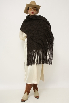 Cachecol marrom tricot grosso - comprar online