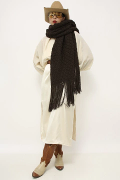 Cachecol marrom tricot grosso - comprar online