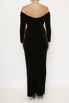 Vestido veludo longo decote coração vintage chic - loja online