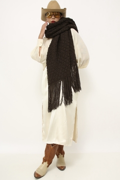 Cachecol marrom tricot grosso - loja online