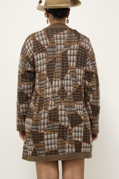 Cardigan vintage xadrez SEVVETEEN na internet
