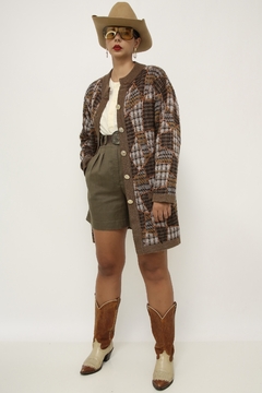 Cardigan vintage xadrez SEVVETEEN - comprar online