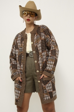 Cardigan vintage xadrez SEVVETEEN