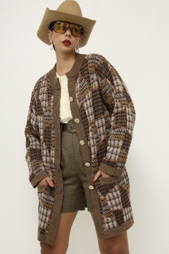 Cardigan vintage xadrez SEVVETEEN - Capichó Brechó