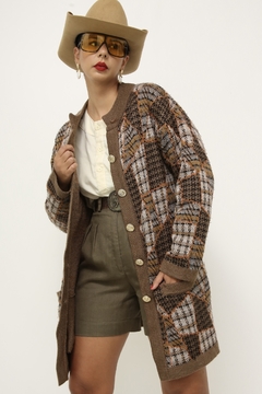 Cardigan vintage xadrez SEVVETEEN